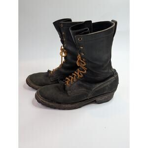 (READY FOR REBUILD) WHITE'S 11 INCH BLACK LEATHER BOOTS SMOKE JUMPER SIZE 13 C